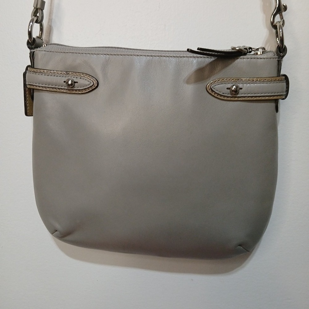 Coach Collette Gray Leather Slim Crossbody Bag Purse Satchel C Logo #44808 2011 - Picture 5 of 12